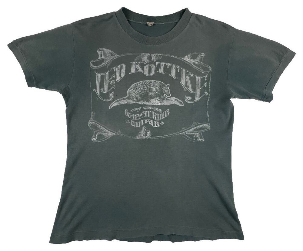 Vintage Leo Kottke 1976 Australian Tour T Shirt Takoma Armadillo Single Stitch S